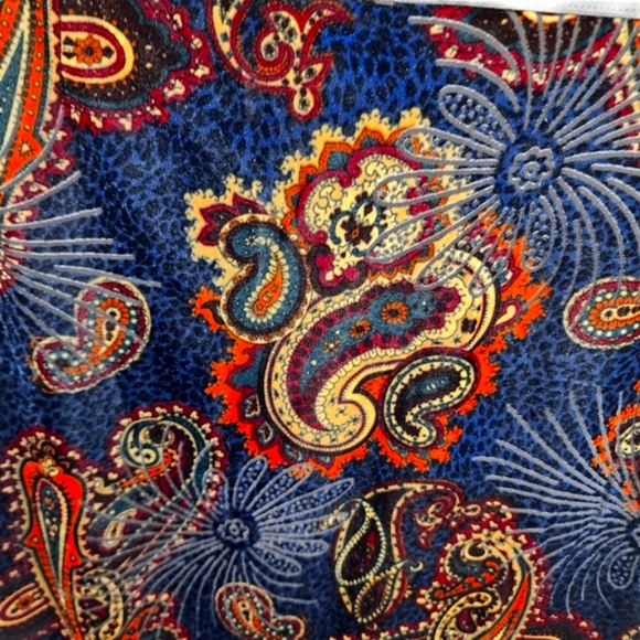 Motto skirt crushed velvet paisley colourful rich navy blue pencil size 10/12 - Picture 7 of 8